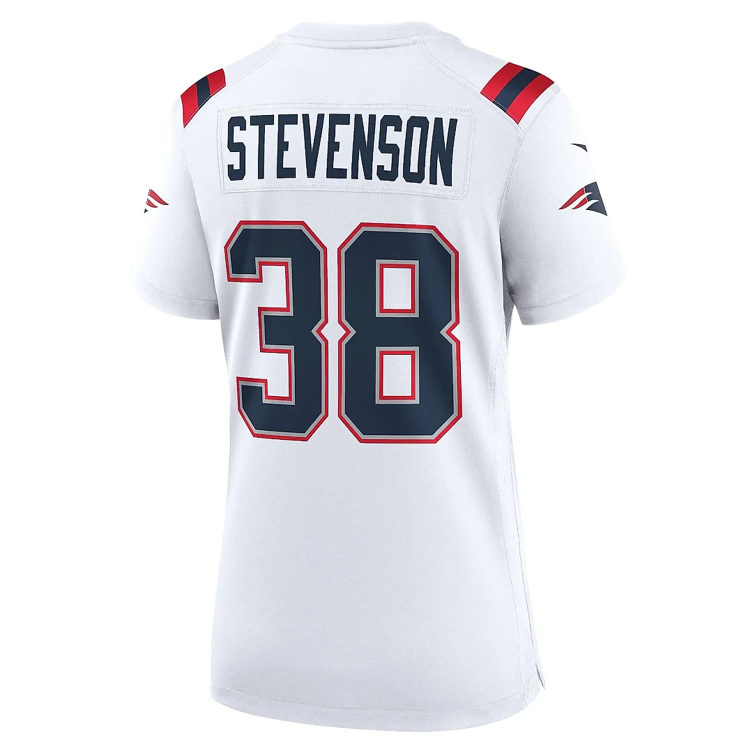 Zennovawear Women's New England Patriots Rhamondre Stevenson White Game Player Jersey