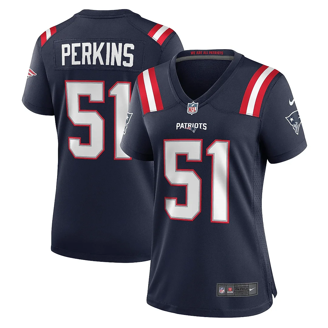 Zennovawear Women's New England Patriots Ronnie Perkins Navy Game Jersey