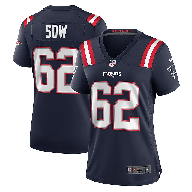 Zennovawear Women's New England Patriots Sidy Sow Navy Team Game Jersey