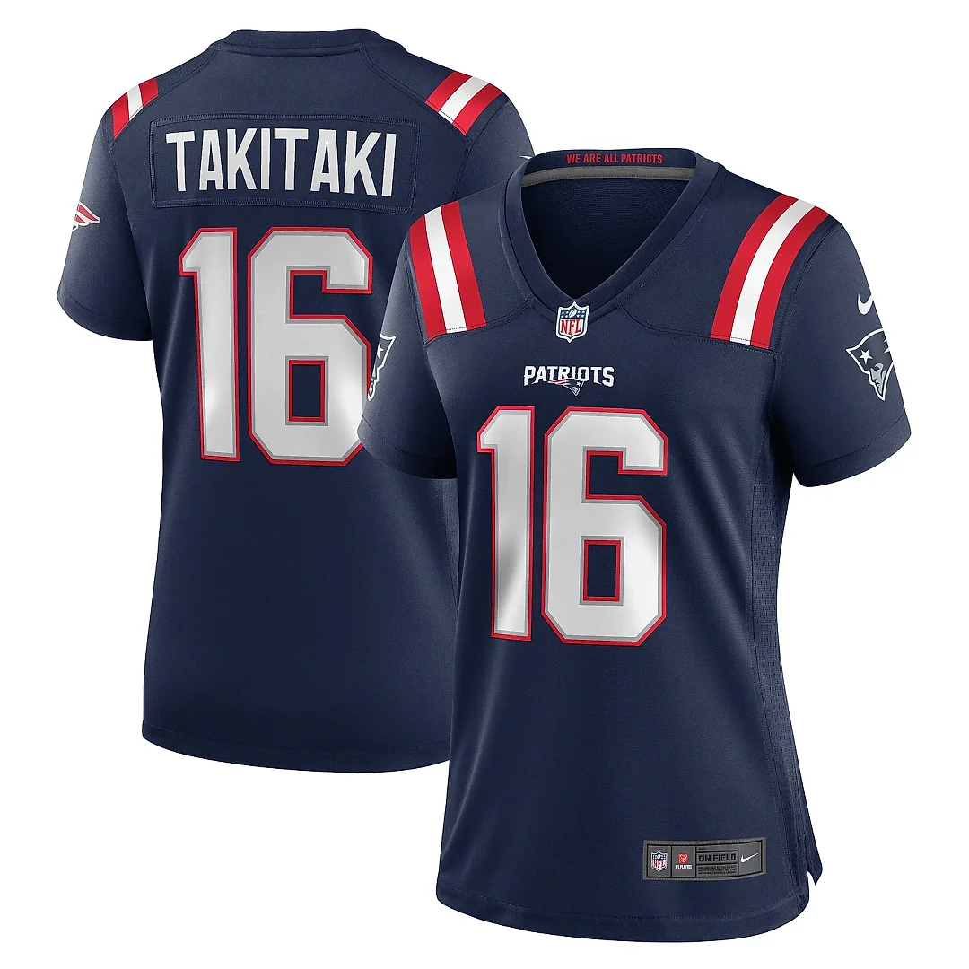 Zennovawear Women's New England Patriots Sione Takitaki Navy Game Jersey