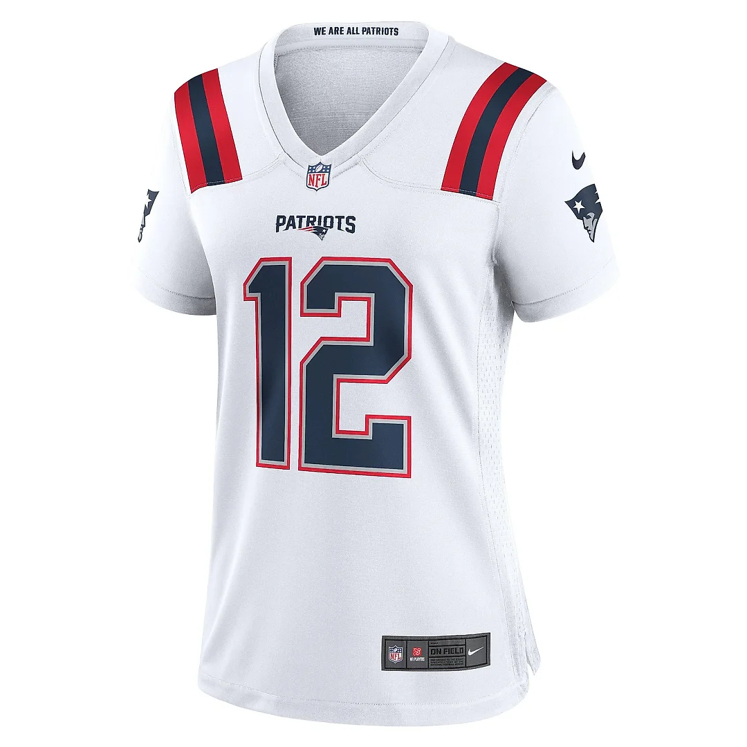 Zennovawear Women's New England Patriots Tom Brady White Retired Game Jersey