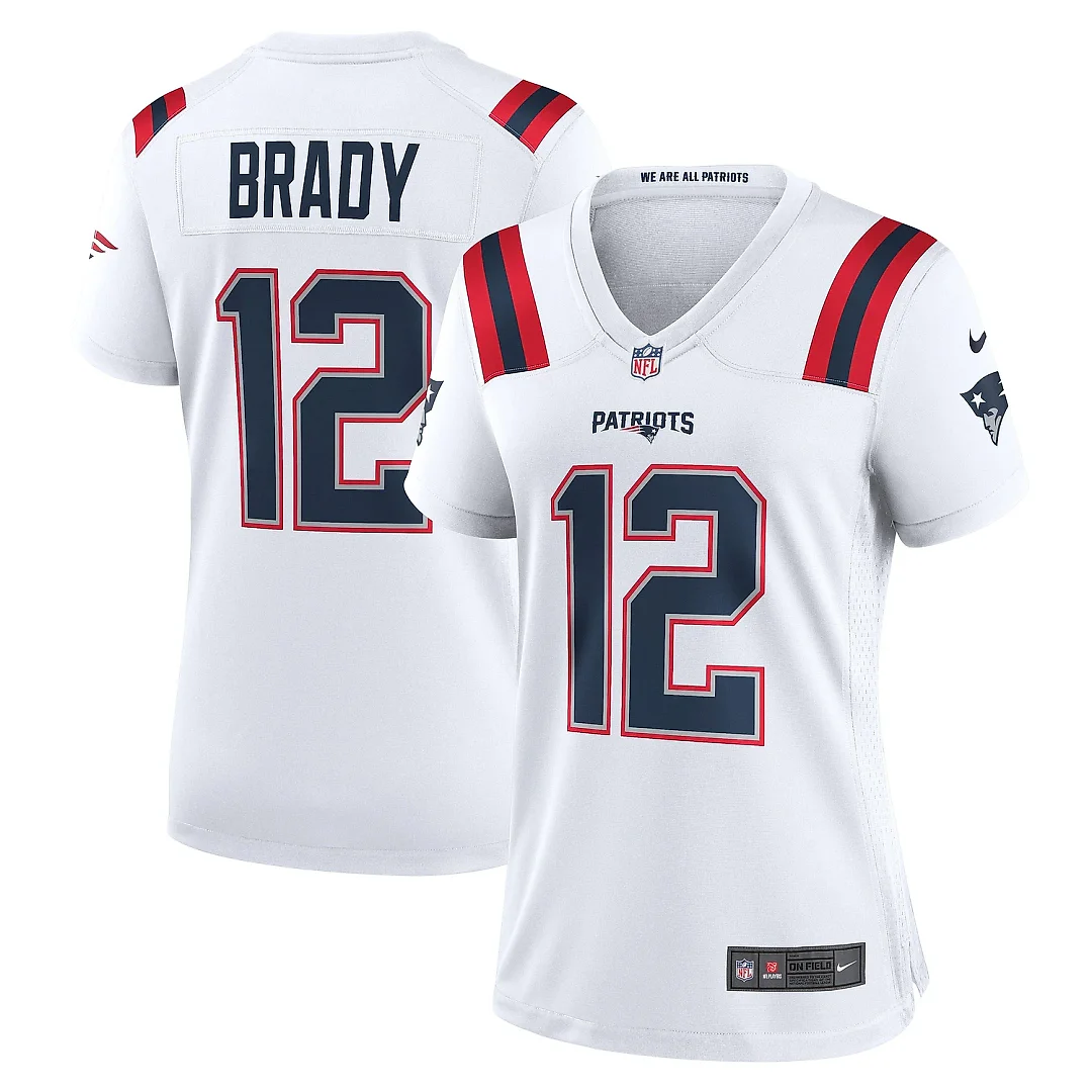 Zennovawear Women's New England Patriots Tom Brady White Retired Game Jersey