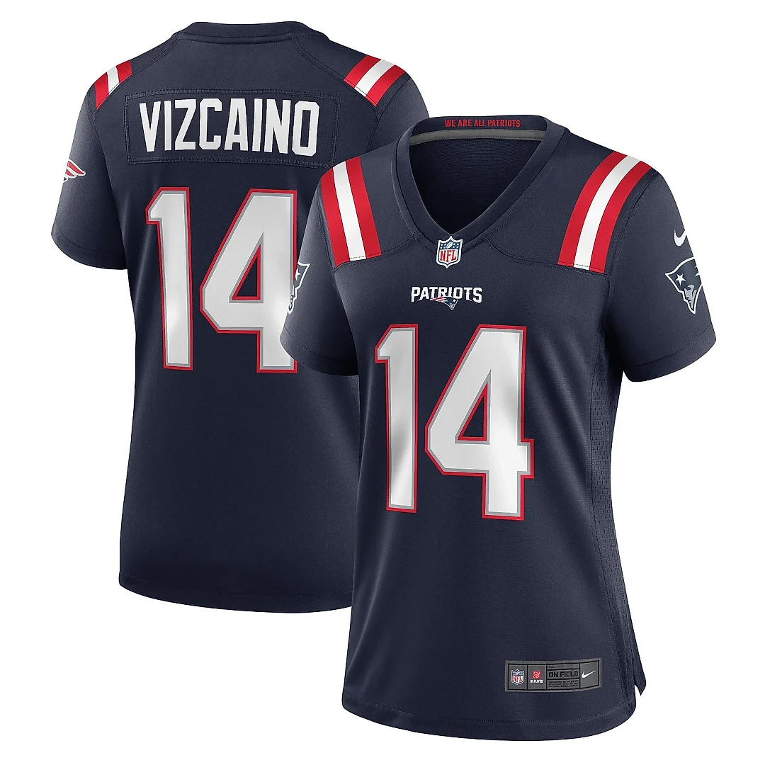 Zennovawear Women's New England Patriots Tristan Vizcaino Navy Home Game Player Jersey
