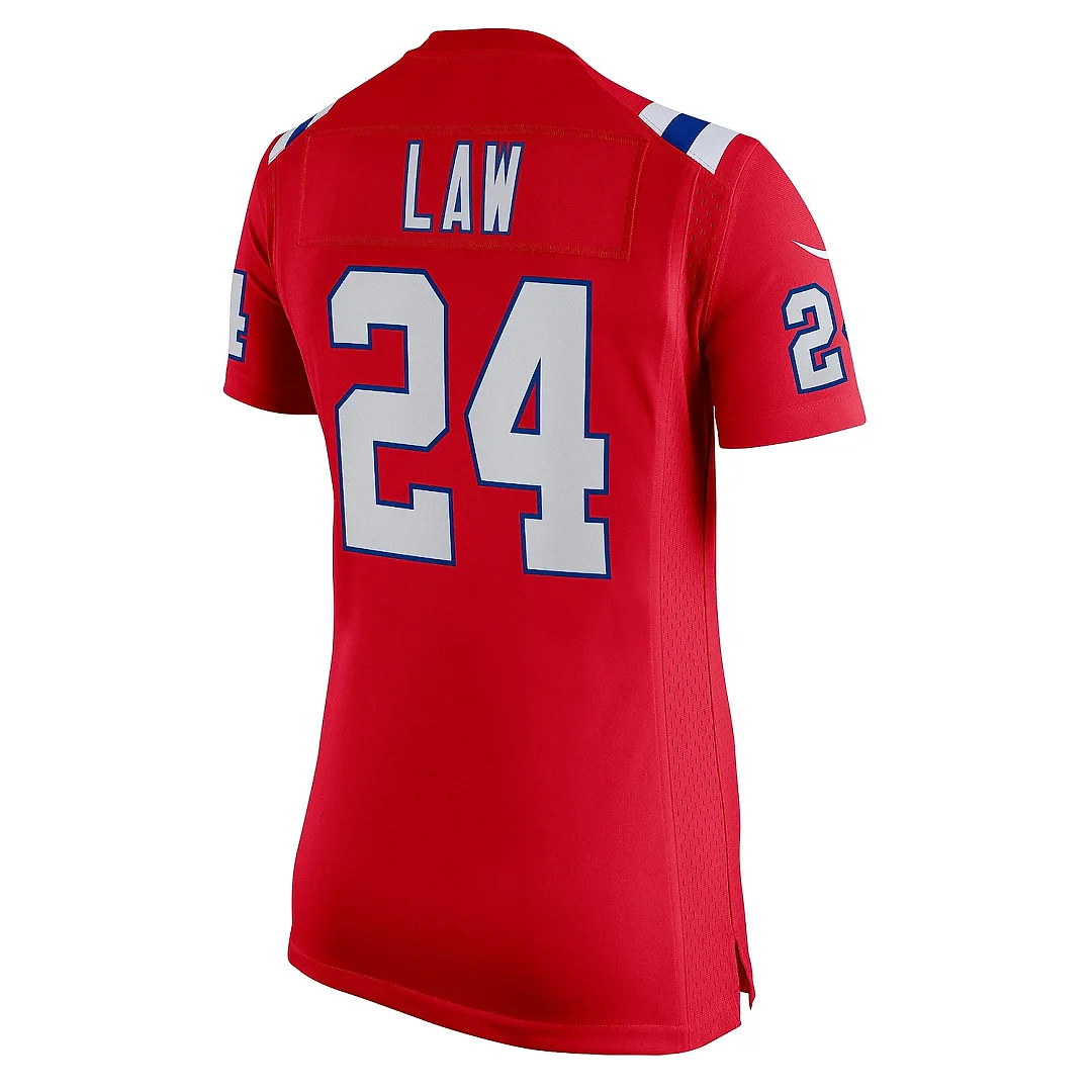 Zennovawear Women's New England Patriots Ty Law Red Retired Game Jersey