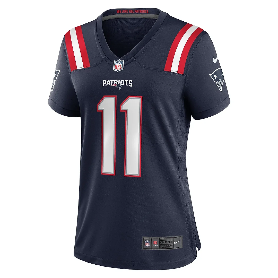 Zennovawear Women's New England Patriots Tyquan Thornton Navy Game Player Jersey