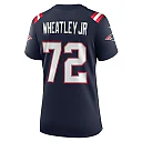Zennovawear Women's New England Patriots Tyrone Wheatley Navy Team Game Jersey