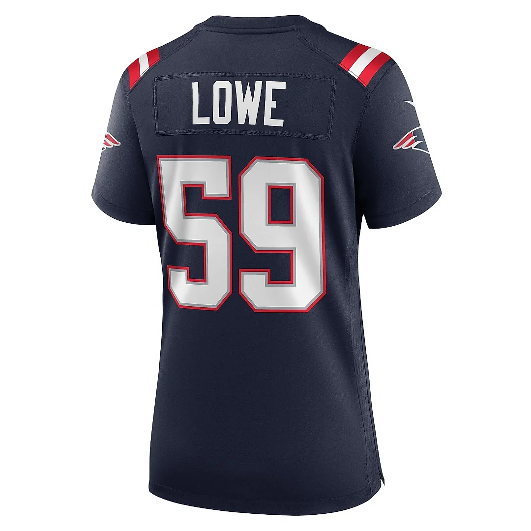 Zennovawear Women's New England Patriots Vederian Lowe Navy Team Game Jersey