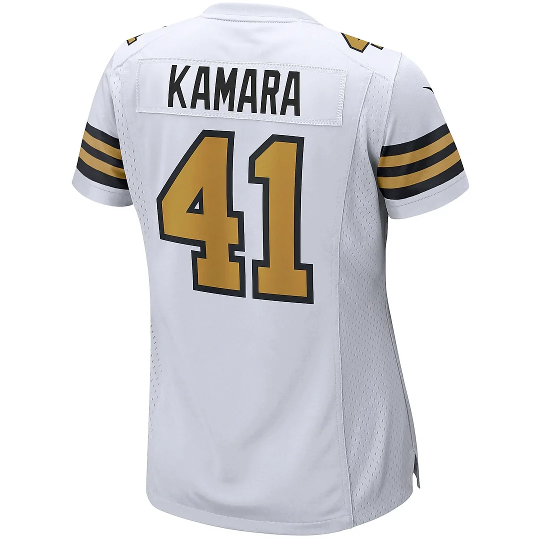Zennovawear Women's New Orleans Saints Alvin Kamara White Alternate Game Player Jersey