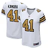 Zennovawear Women's New Orleans Saints Alvin Kamara White Alternate Game Player Jersey