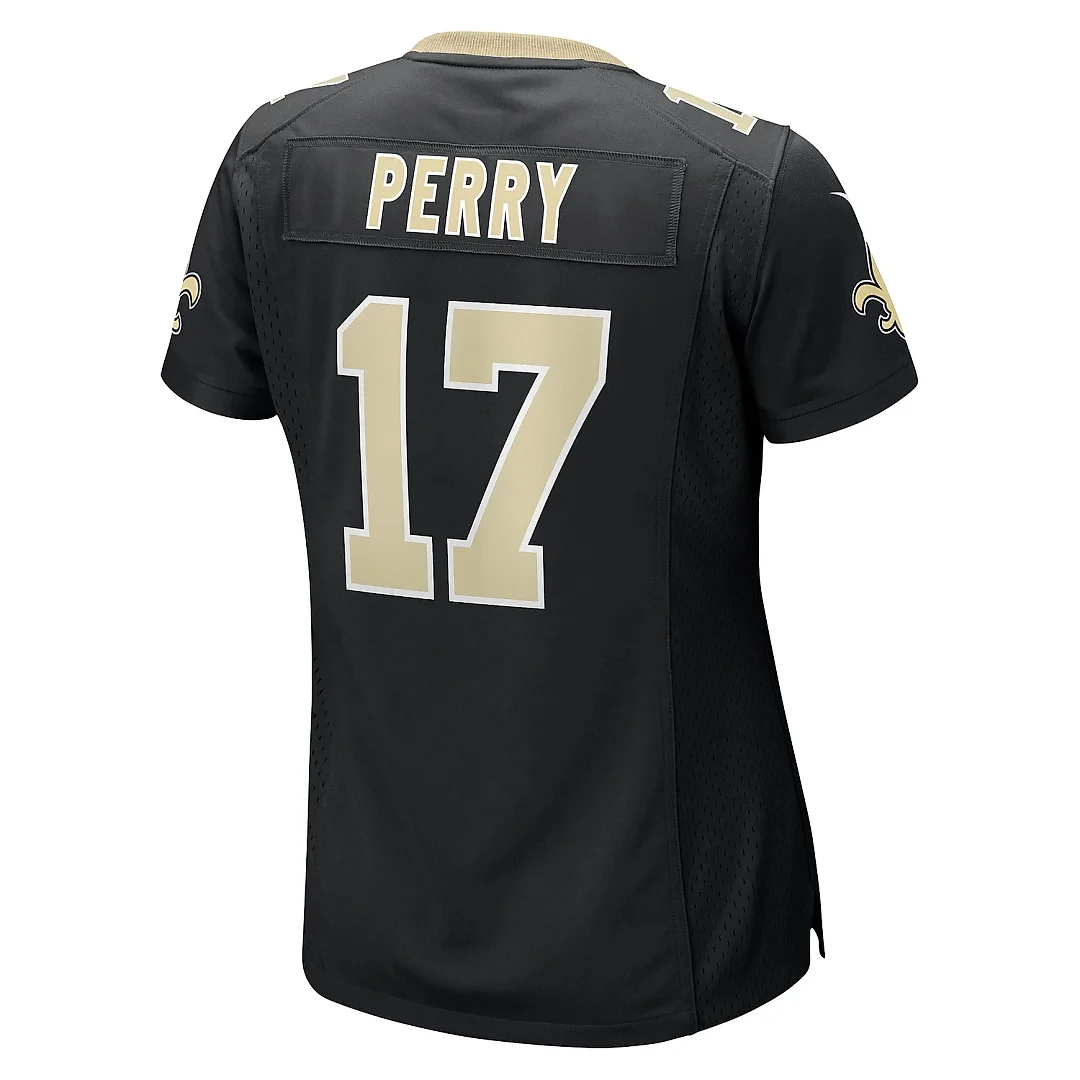 Zennovawear Women's New Orleans Saints A.T. Perry Black Team Game Jersey