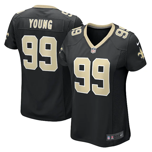 Zennovawear Women's New Orleans Saints Chase Young Black Game Jersey