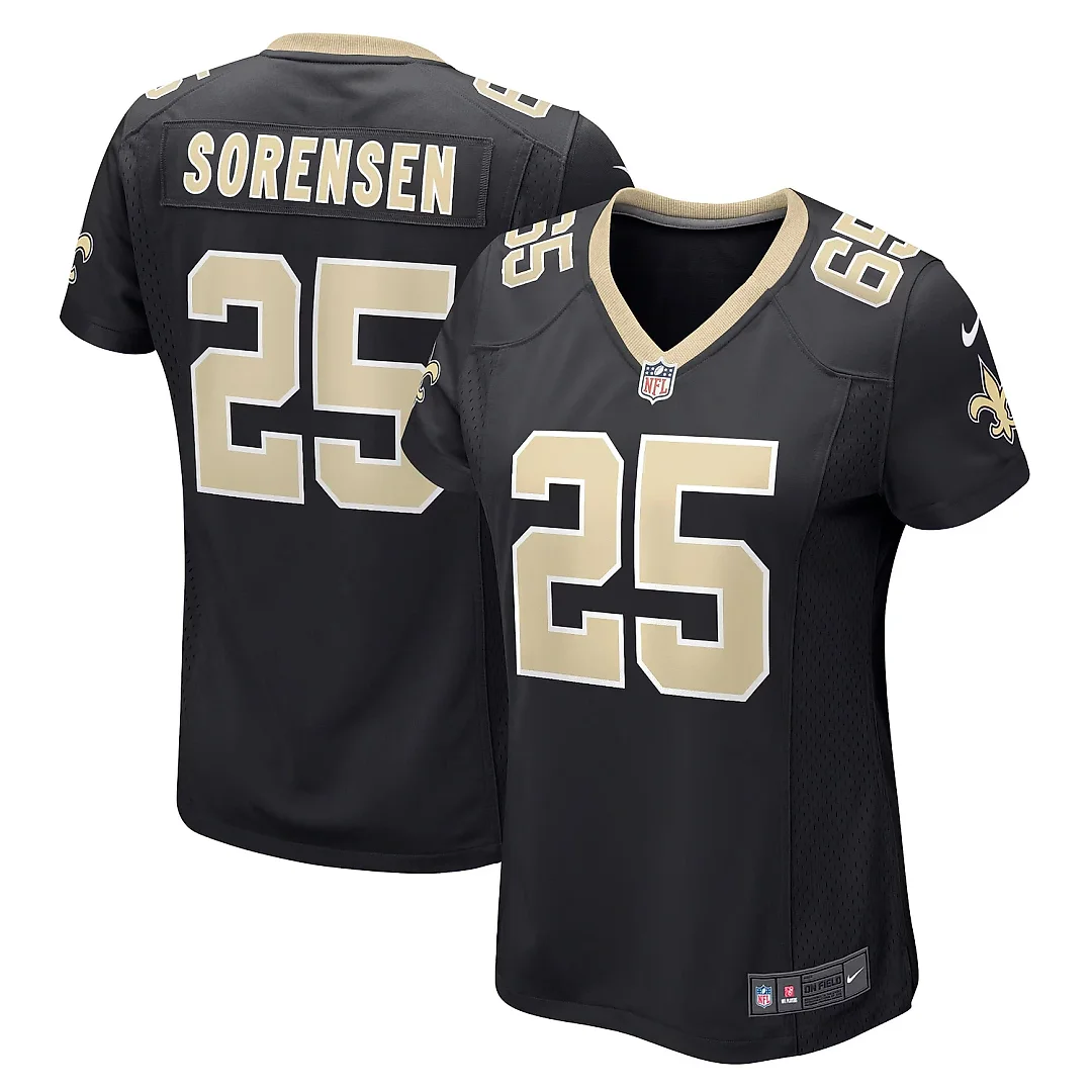 Zennovawear Women's New Orleans Saints Daniel Sorensen Black Player Game Jersey