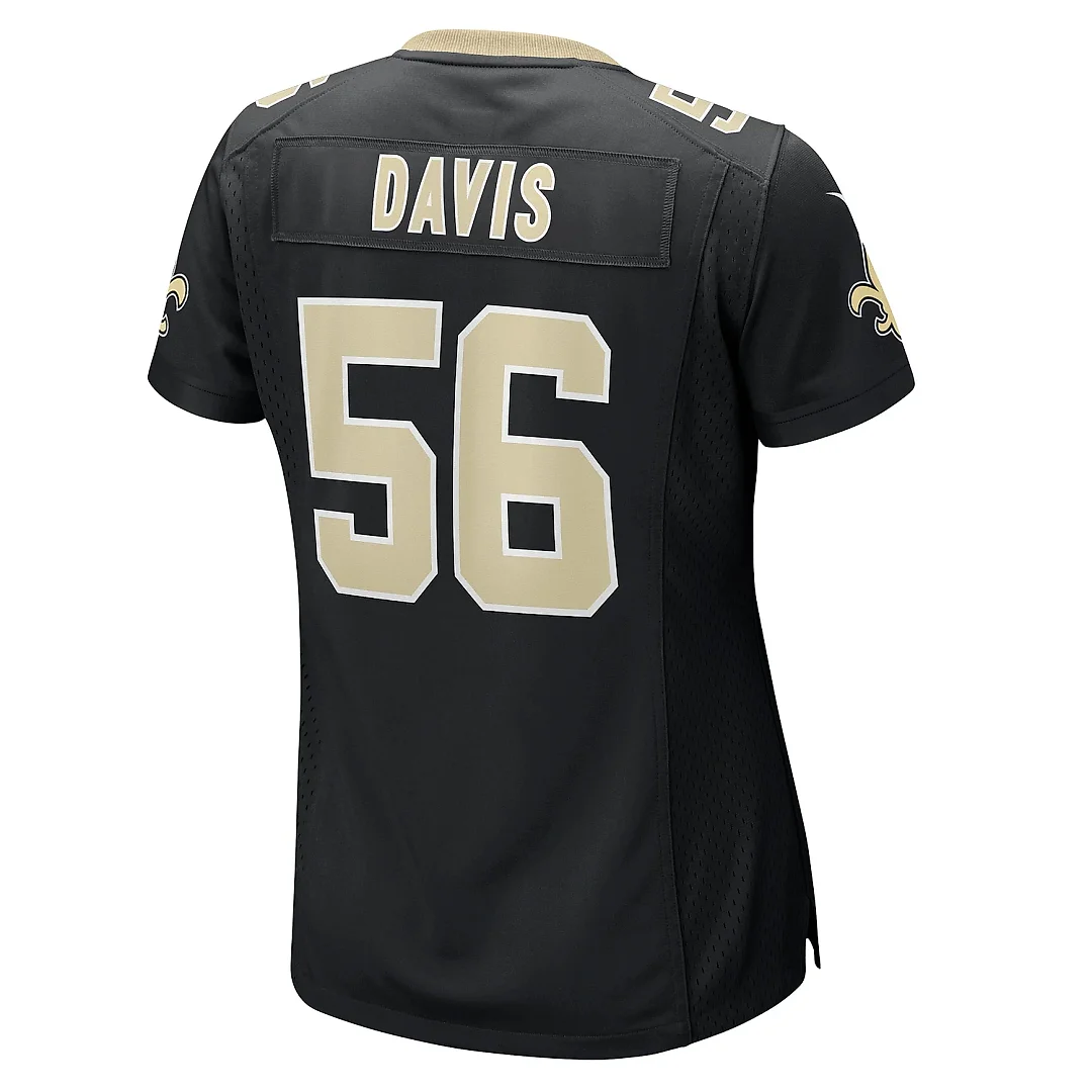 Zennovawear Women's New Orleans Saints Demario Davis Black Game Jersey