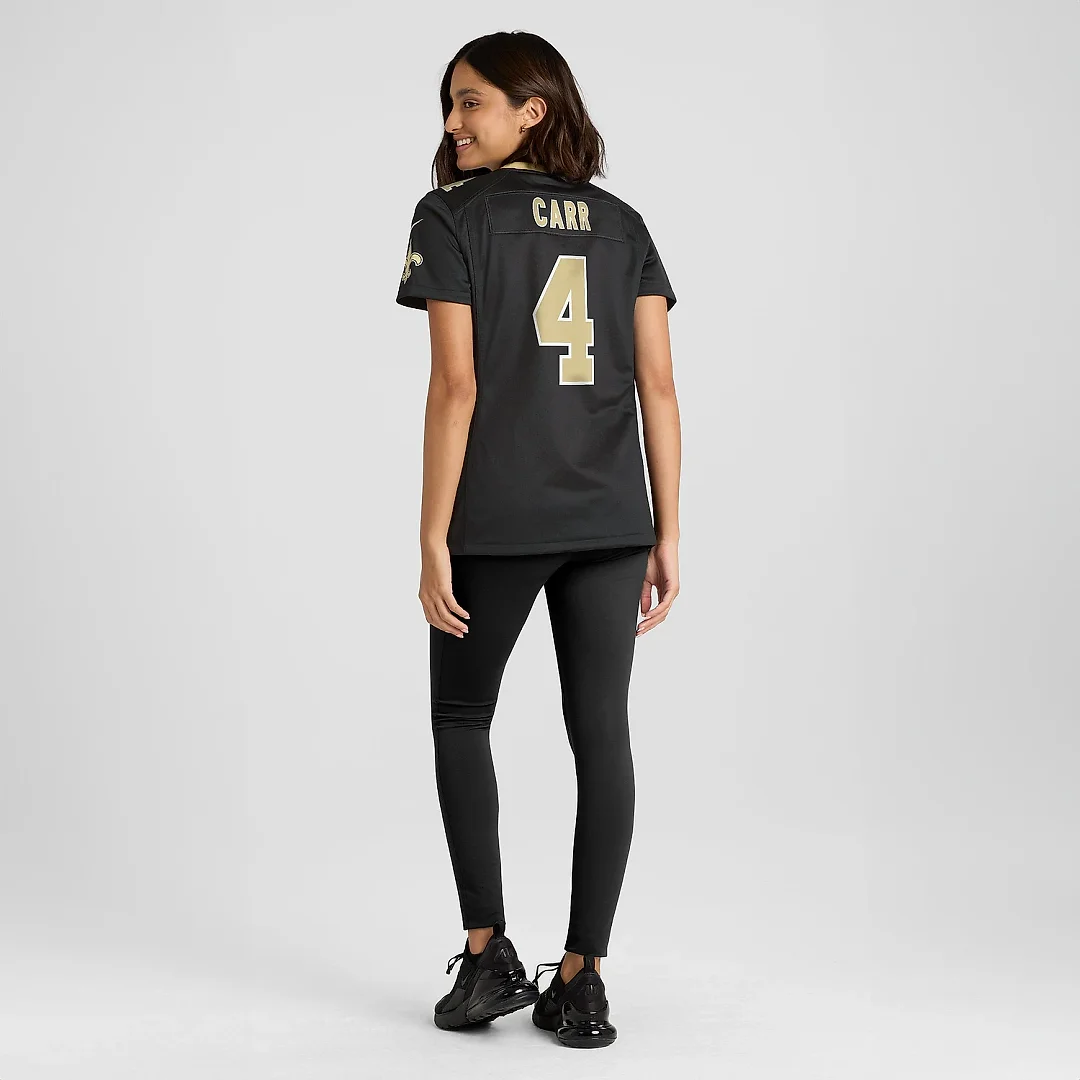 Zennovawear Women's New Orleans Saints Derek Carr Black Game Jersey