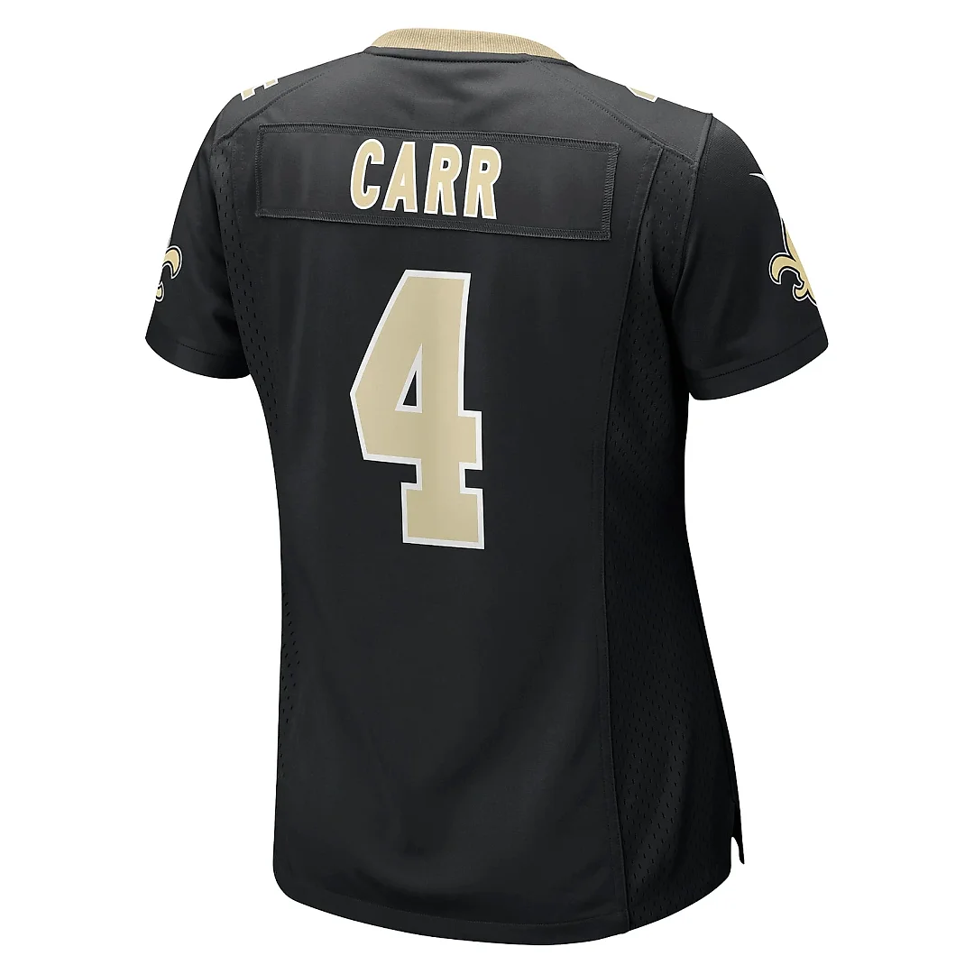 Zennovawear Women's New Orleans Saints Derek Carr Black Game Jersey
