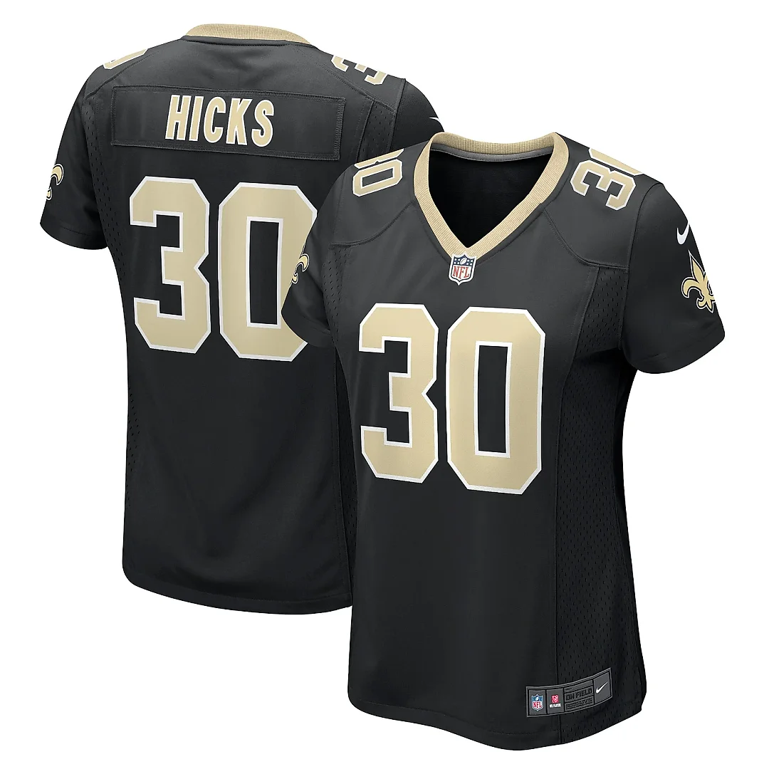 Zennovawear Women's New Orleans Saints Faion Hicks Black Game Jersey
