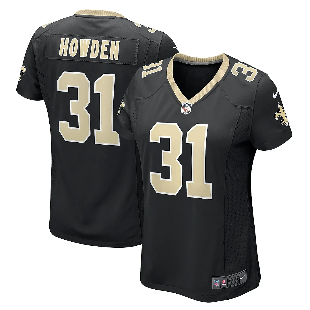 Zennovawear Women's New Orleans Saints Howden Black Team Game Jersey
