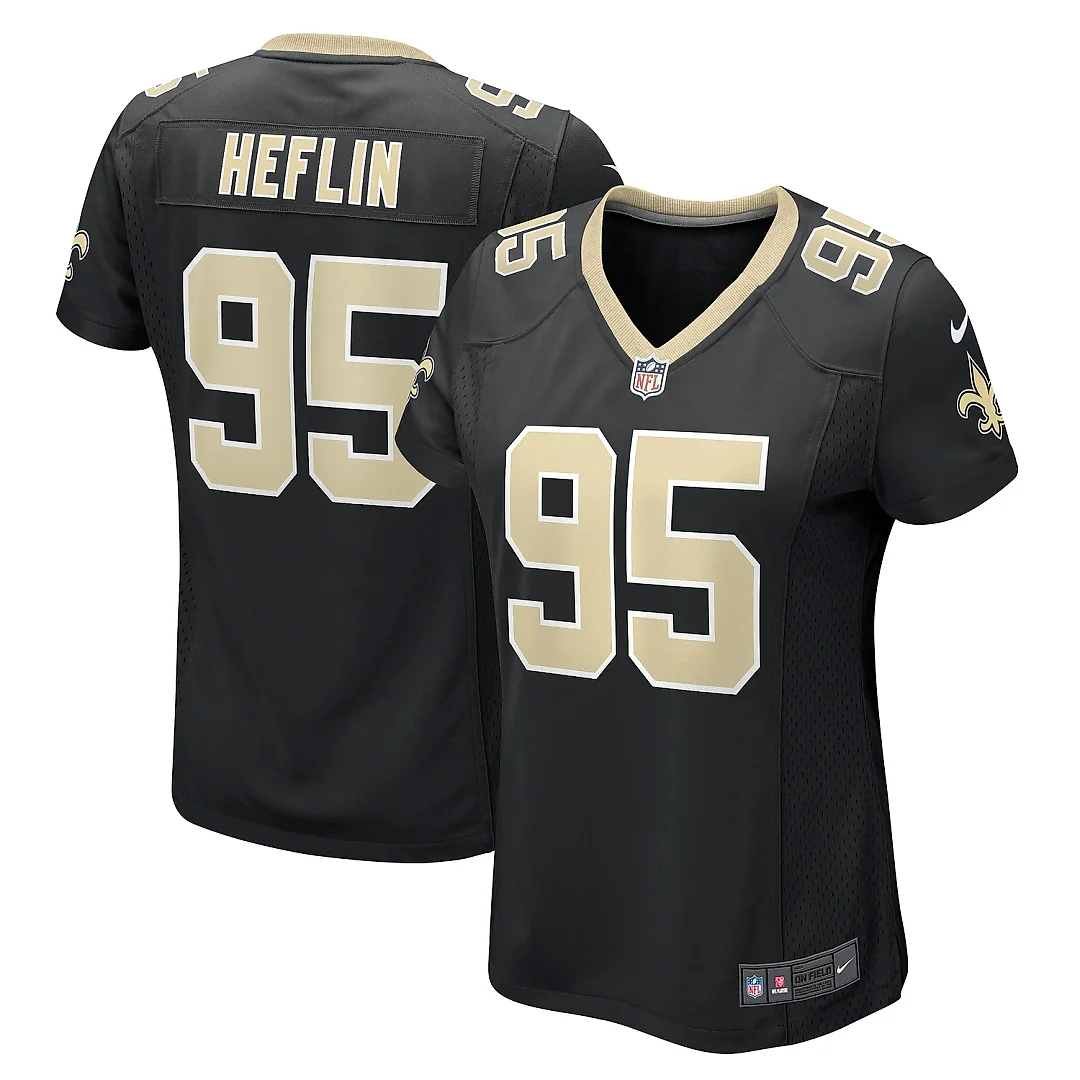 Zennovawear Women's New Orleans Saints Jack Heflin Black Team Game Jersey