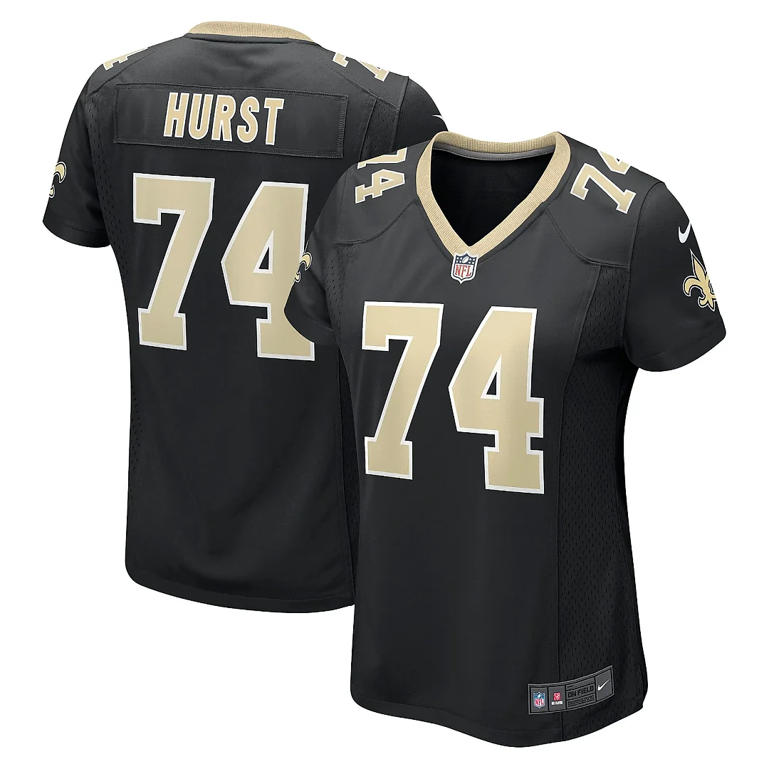 Zennovawear Women's New Orleans Saints James Hurst Black Game Jersey