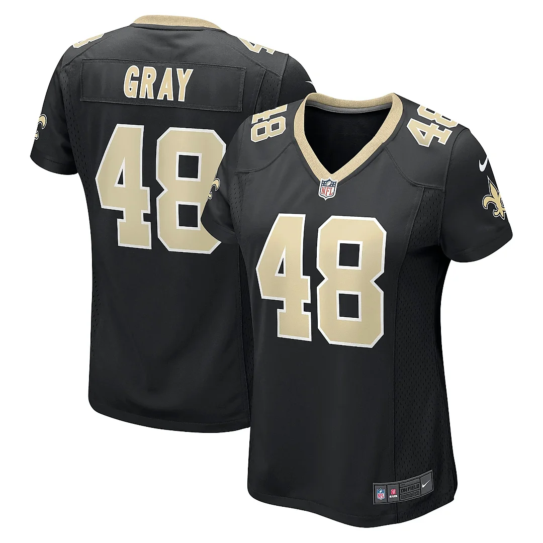 Zennovawear Women's New Orleans Saints J.T. Gray Black Game Jersey