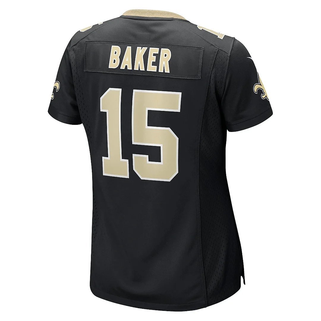 Zennovawear Women's New Orleans Saints Kawaan Baker Black Game Player Jersey