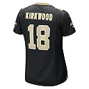 Zennovawear Women's New Orleans Saints Keith Kirkwood Black Team Game Jersey