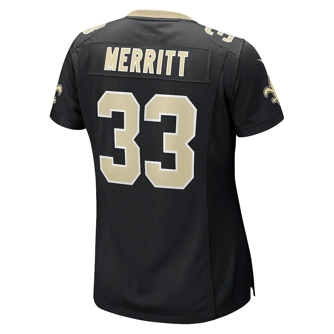 Zennovawear Women's New Orleans Saints Kirk Merritt Black Team Game Jersey