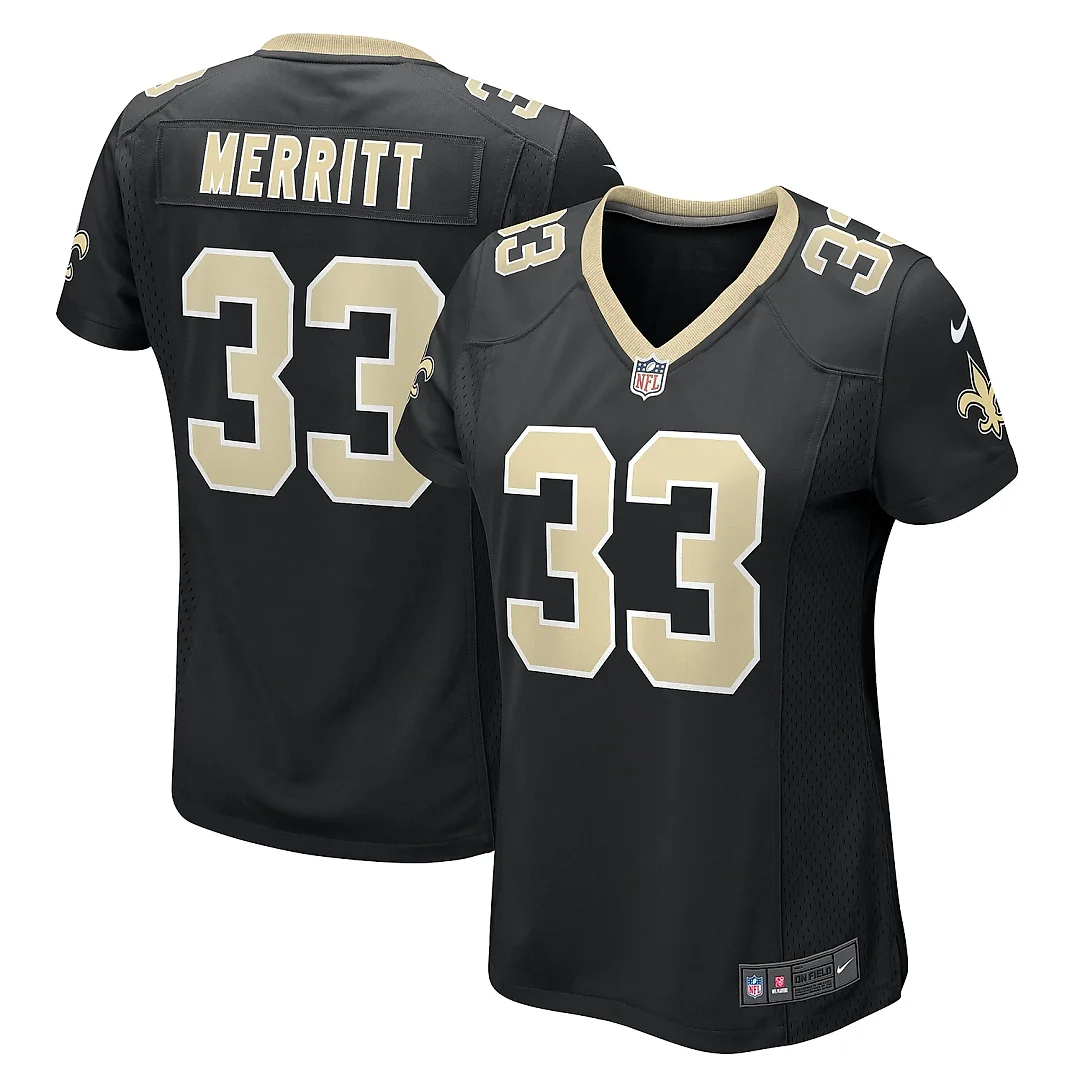 Zennovawear Women's New Orleans Saints Kirk Merritt Black Team Game Jersey
