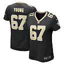 Zennovawear Women's New Orleans Saints Landon Young Black Game Jersey