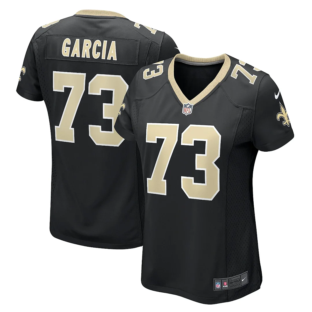 Zennovawear Women's New Orleans Saints Max Garcia Black Team Game Jersey