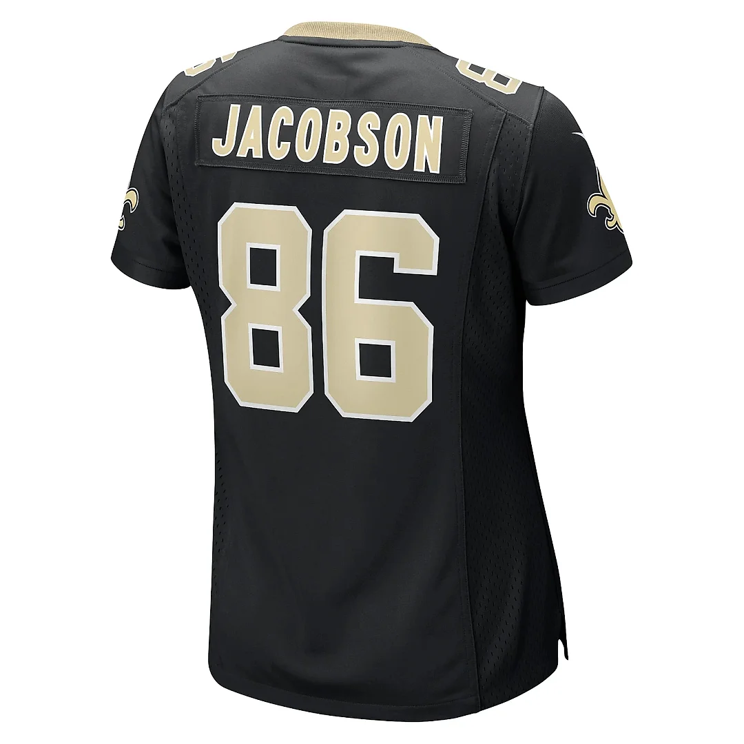 Zennovawear Women's New Orleans Saints Michael Jacobson Black Game Jersey