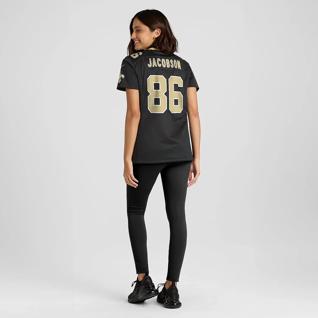 Zennovawear Women's New Orleans Saints Michael Jacobson Black Game Jersey