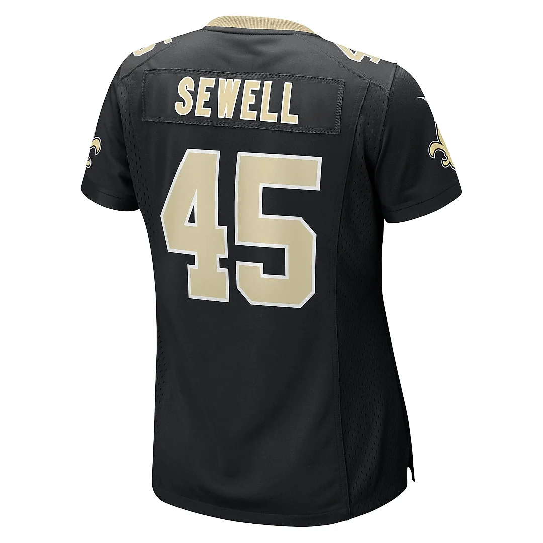 Zennovawear Women's New Orleans Saints Nephi Sewell Black Game Player Jersey