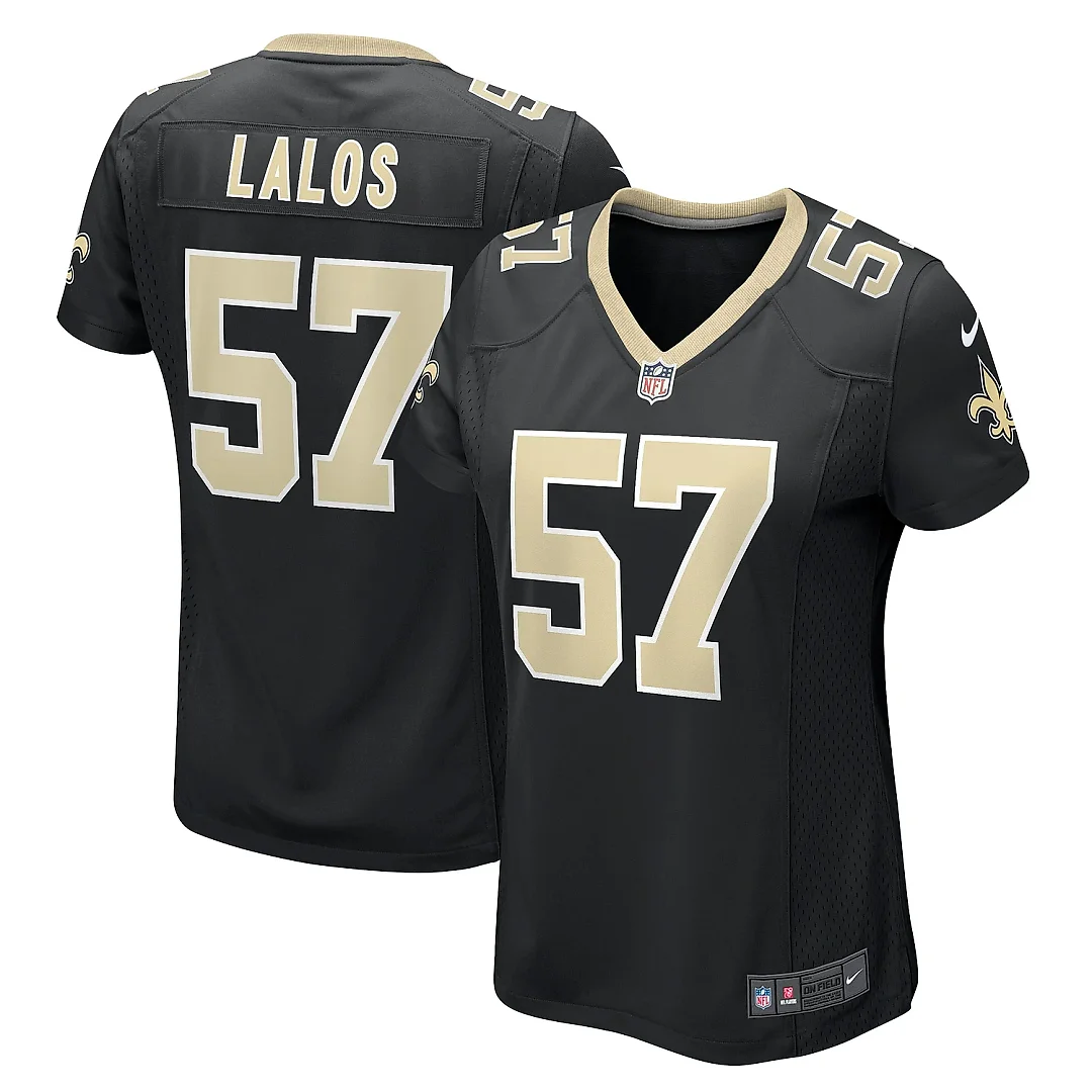 Zennovawear Women's New Orleans Saints Niko Lalos Black Team Game Jersey