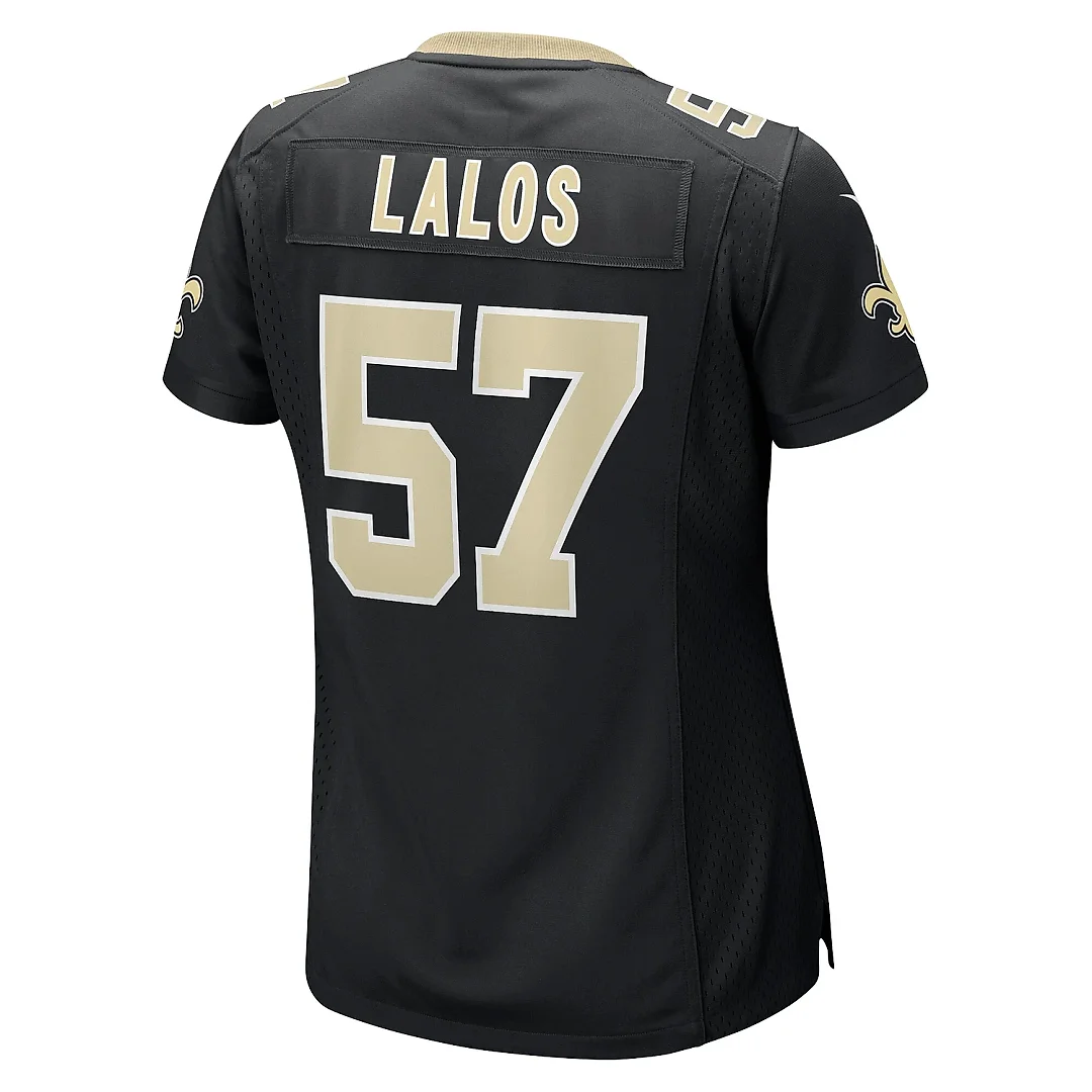 Zennovawear Women's New Orleans Saints Niko Lalos Black Team Game Jersey
