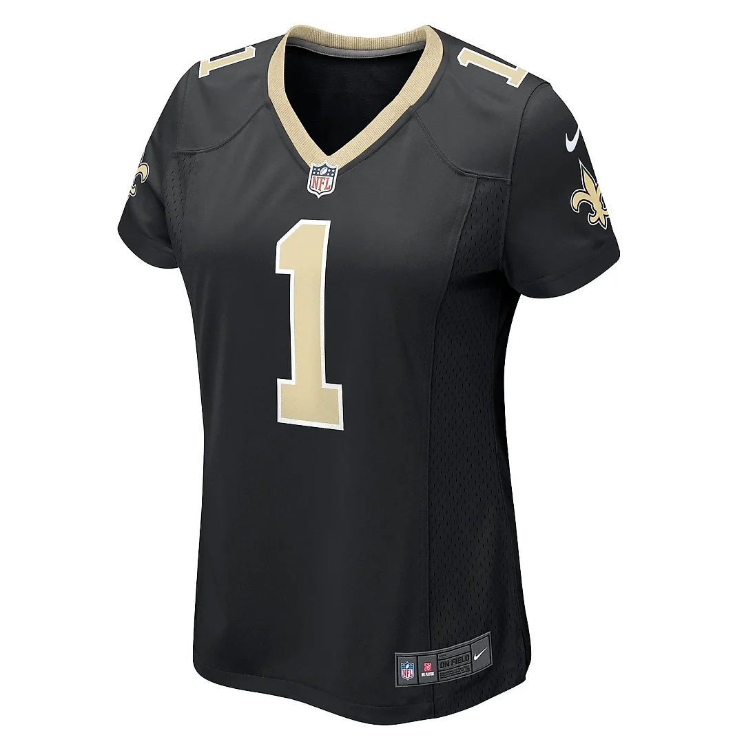Zennovawear Women's New Orleans Saints Number 1 Bride Black Game Jersey