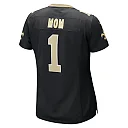 Zennovawear Women's New Orleans Saints Number 1 Mom Black Game Jersey