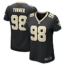 Zennovawear Women's New Orleans Saints Payton Turner Black Game Jersey