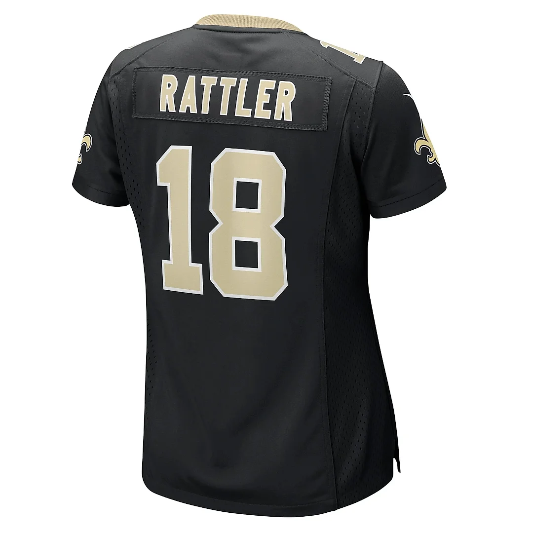 Zennovawear Women's New Orleans Saints Spencer Rattler Black Game Jersey