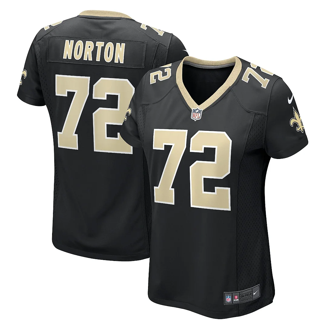 Zennovawear Women's New Orleans Saints Storm Norton Black Game Jersey