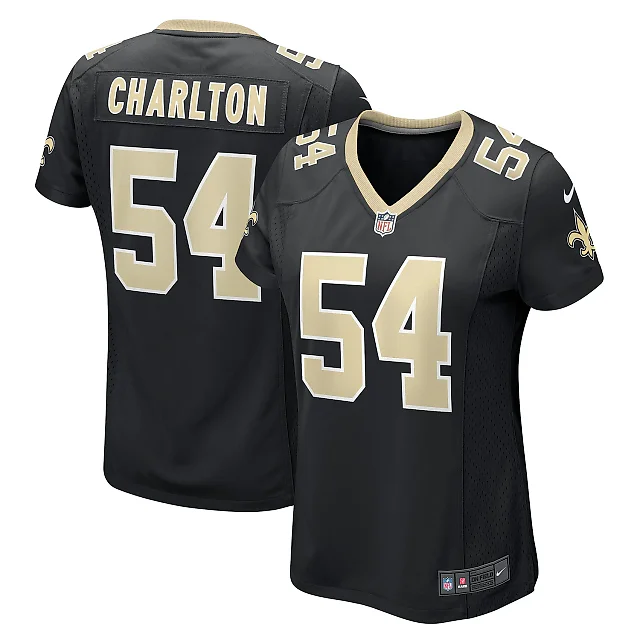 Zennovawear Women's New Orleans Saints Taco Charlton Black Game Player Jersey