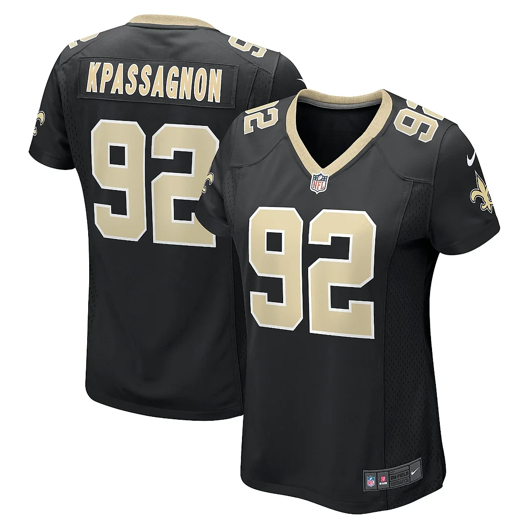 Zennovawear Women's New Orleans Saints Tanoh Kpassagnon Black Game Player Jersey