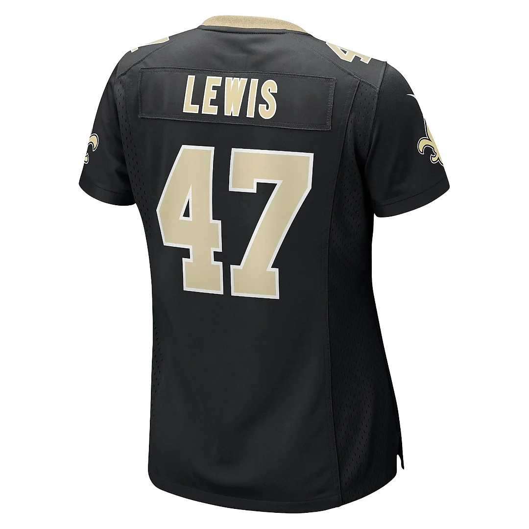 Zennovawear Women's New Orleans Saints Terrell Lewis Black Game Jersey