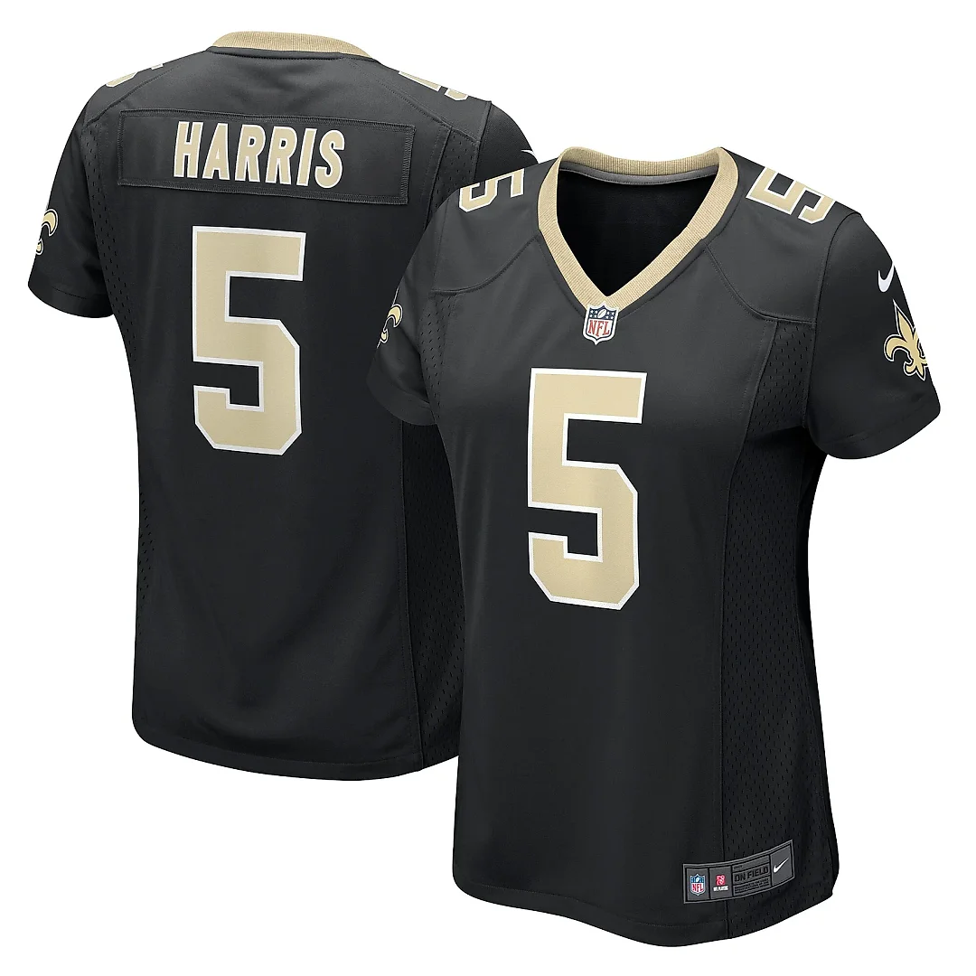 Zennovawear Women's New Orleans Saints Will Harris Black Game Jersey