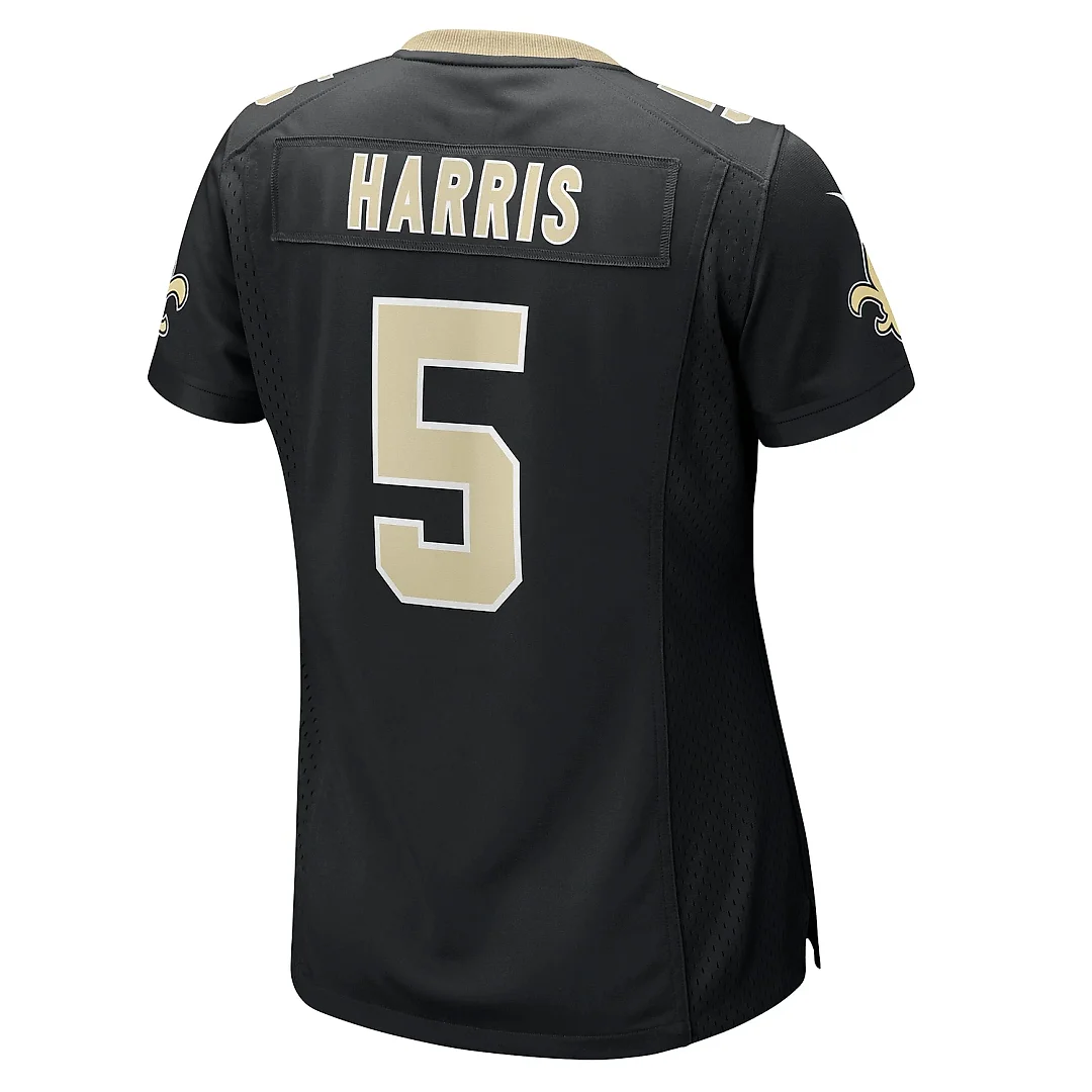 Zennovawear Women's New Orleans Saints Will Harris Black Game Jersey