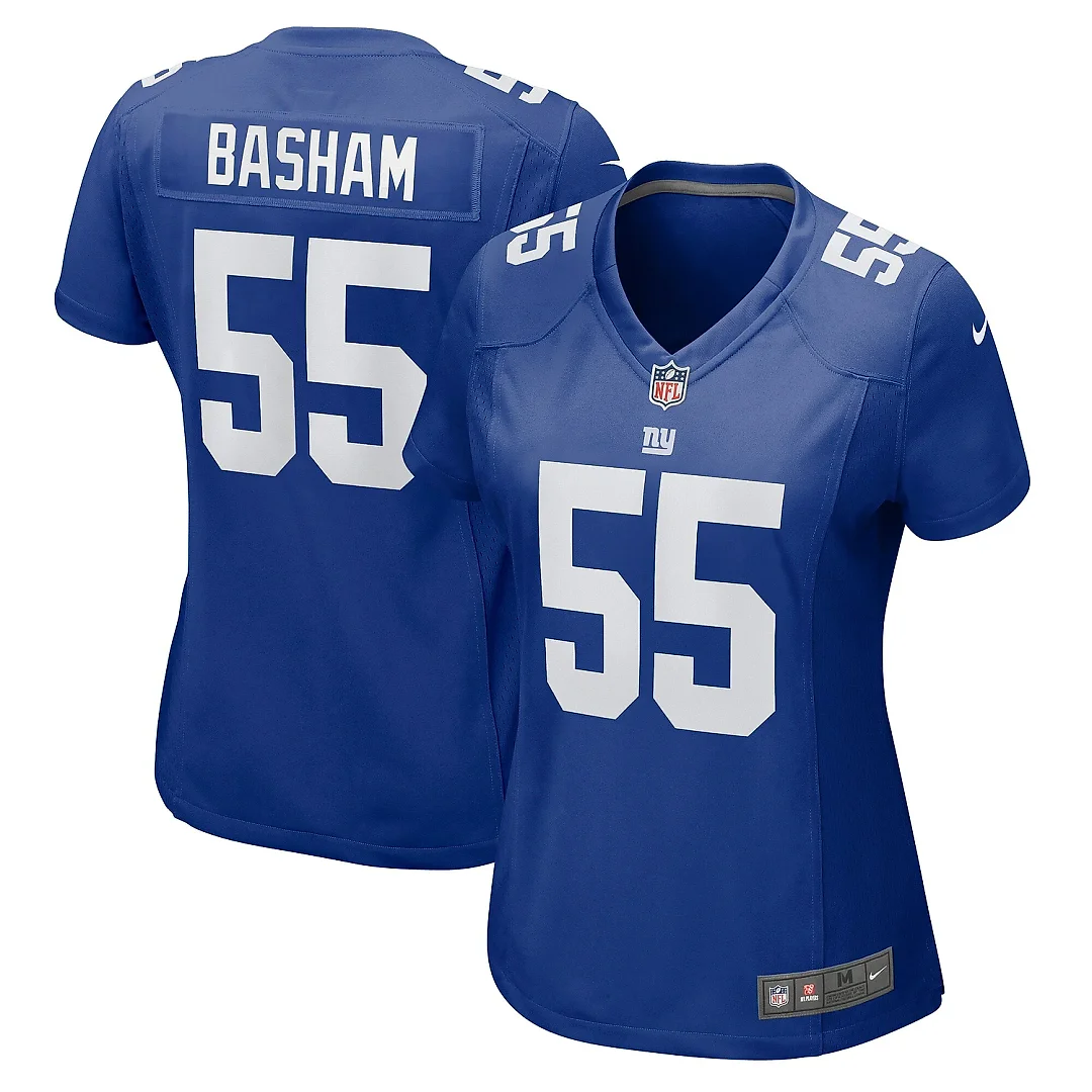 Zennovawear Women's New York Giants Boogie Basham Royal Game Jersey