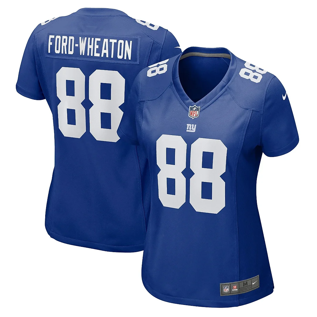Zennovawear Women's New York Giants Bryce Ford-Wheaton Royal Game Jersey