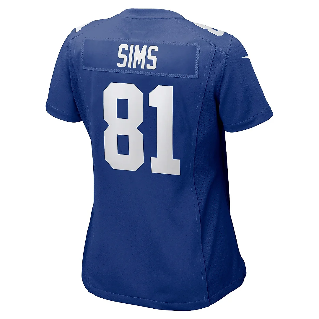 Zennovawear Women's New York Giants Cam Sims Royal Team Game Jersey