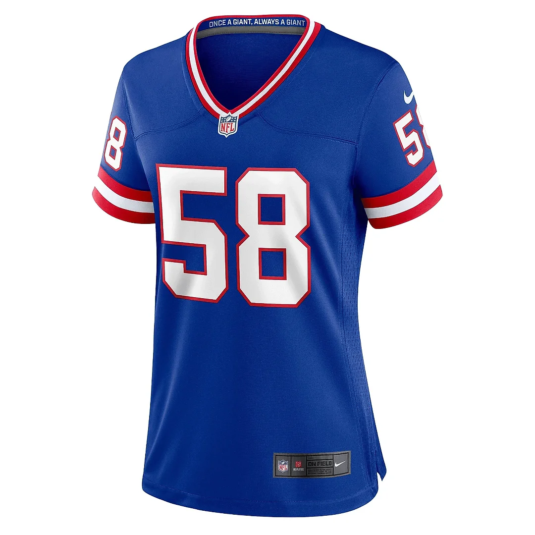 Zennovawear Women's New York Giants Carl Banks Royal Classic Retired Player Game Jersey