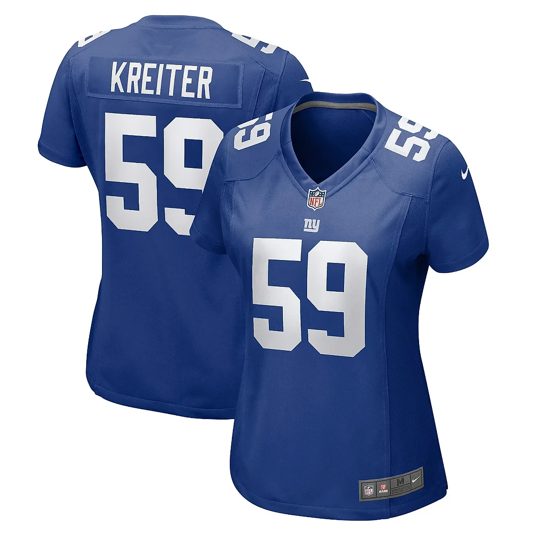Zennovawear Women's New York Giants Casey Kreiter Royal Team Game Jersey